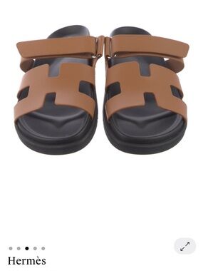 ***SOLD ELSEWHERE ***Hermès Brown and Black Chypre Sandals BRAND NEW IN BOX